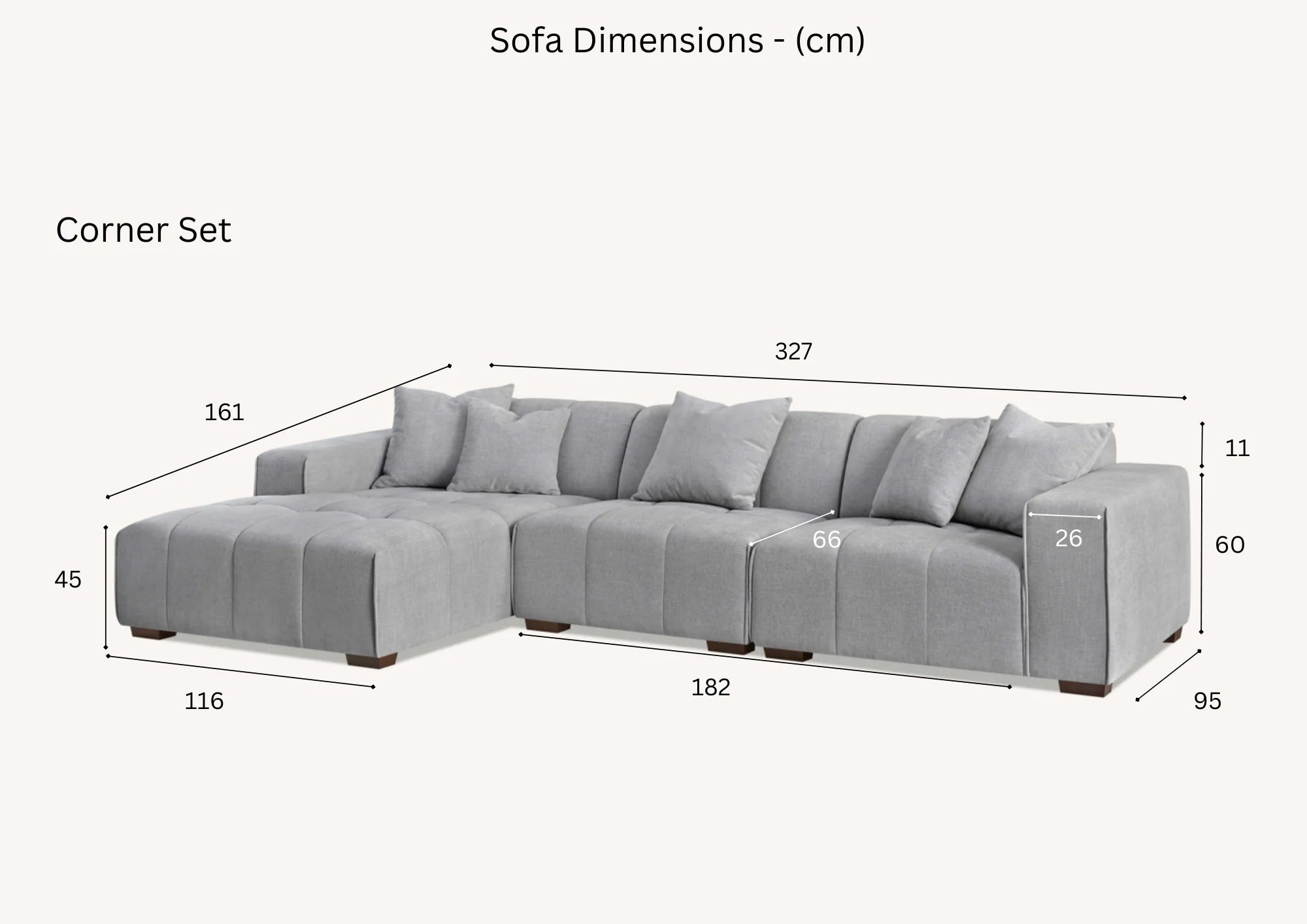 Luxury Charlotte Sofa - Cloudy Grey Boucle